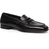 Santoni Men's Figaro Soft Leather Penny Loafers In Black