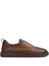 Santoni Smooth Leather Sneakers In Multi