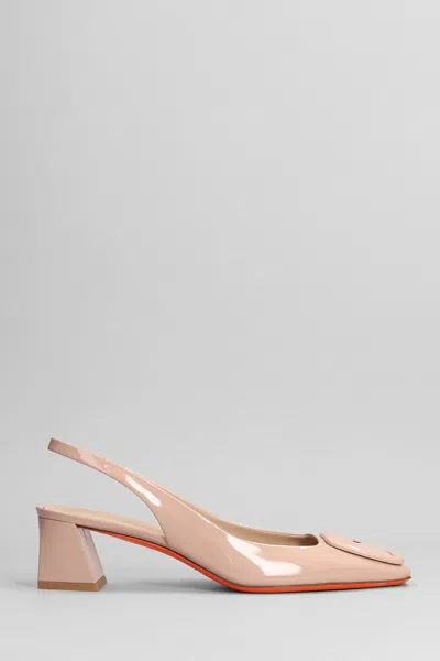 Santoni Pumps In Powder Patent Leather