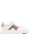 Santoni Rhinestone-embellished Leather Sneakers In White