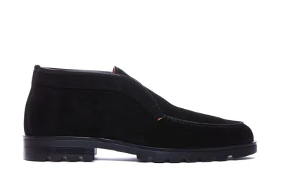 Santoni Rock Ankle Boots In Black