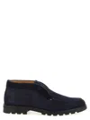 Santoni Midnight Bue Suede Desert Slip-ons In Blue