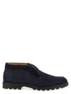 Santoni Midnight Bue Suede Desert Slip-ons In Blue