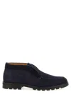 Santoni Midnight Bue Suede Desert Slip-ons In Blue