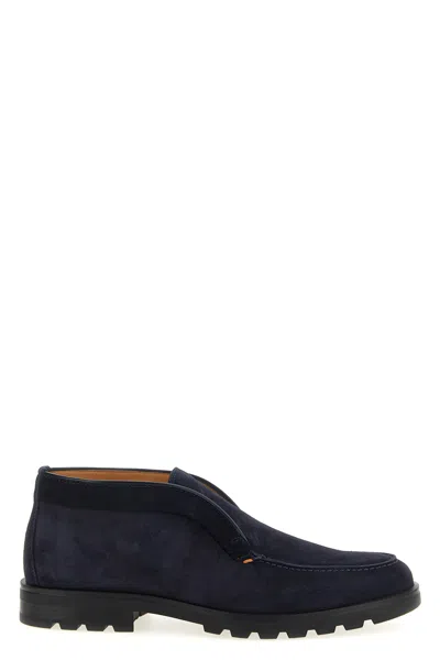 Santoni Rock Ankle Boots In Blue
