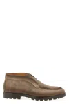 Santoni Leather Slip-on Boots In Brown