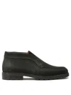 Santoni Suede Lace-up Shoes Rubber Sole In Green