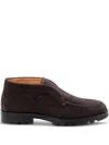 Santoni Brown Suede Desert Slip-ons