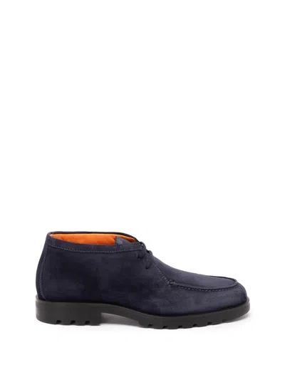 Santoni Rock Lace-up Suede Boots In Multi