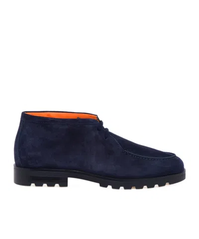 Santoni Rock Lace-up Suede Boots In Multi
