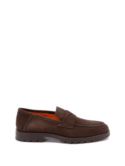 Santoni `rock` Loafers In Brown