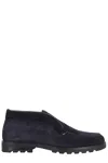 Santoni Rock Ankle Boot In Suede In Blue