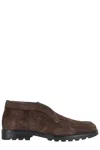 Santoni Slip-ons Desert Suede Loafers Rubber Sole In Brown