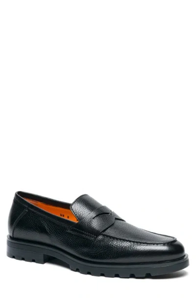 Santoni Rock Penny Loafer In Black