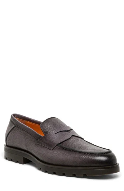 Santoni Rock Penny Loafer In Grey