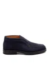 Santoni Midnight Bue Suede Desert Slip-ons In Blue