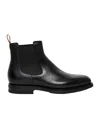 Santoni Elastic-panel Leather Boots In Black