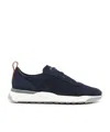 Santoni Suede Sneakers Contrast Sole In Black