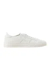 Santoni Leather Sneakers With Double Buckle-inspired Sides In White