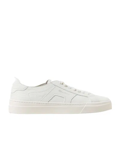 SANTONI SANTONI LOGO-PRINTED LACE-UP SNEAKERS