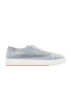 Santoni Round Head Low Upper Board Shoes In White