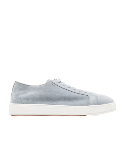 Santoni Round Head Low Upper Board Shoes In Cyan