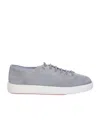 Santoni Men's Grey Suede Sneaker Gray In Gray