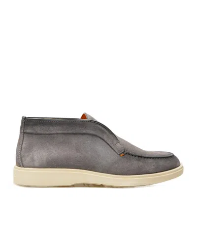 Santoni Round-headed Casual Shoes In Gray