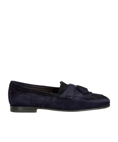 Santoni Round-headed Love Shoes In Black