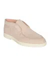 Santoni Suede Slip-on Loafers In Pink
