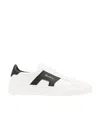 Santoni Men's Double Buckle Leather Low-top Sneakers In White