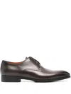 Santoni Round-toe Leather Oxford Shoes In Brown