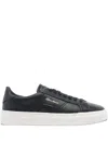 Santoni Low Top Leather Sneakers With Contrast Sole In Multi