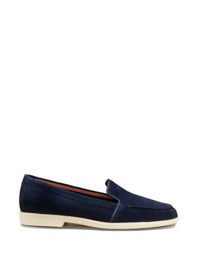 Santoni Round-toe Loafers In Blue