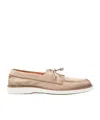 Santoni Leather Loafers In Nude