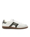 Santoni Round Toe Low-top Casual Shoes In White