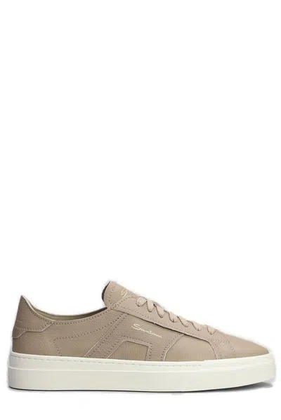 SANTONI ROUND TOE LOW-TOP SNEAKERS