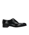 Santoni Round Toe Slip-on Oxford Shoes In Black