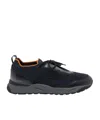 Santoni Casual Low Top Sneakers With Round Toe In Black