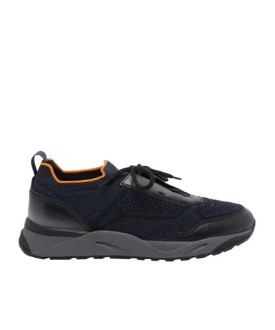 SANTONI ROUND-TOE SNEAKERS