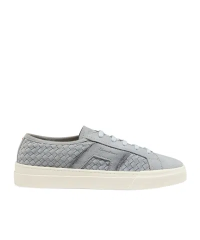 Santoni Round Toe Sneakers In Gray