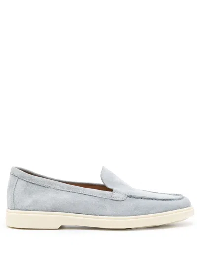 SANTONI ROUND-TOE SUEDE LOAFERS