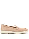 Santoni Yaltamoc Suede Slip-on Loafers In Neutral