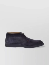SANTONI ROUNDED TOE SUEDE LACE-UP SHOES