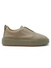 Santoni Sand Leather Sneaker In Multi