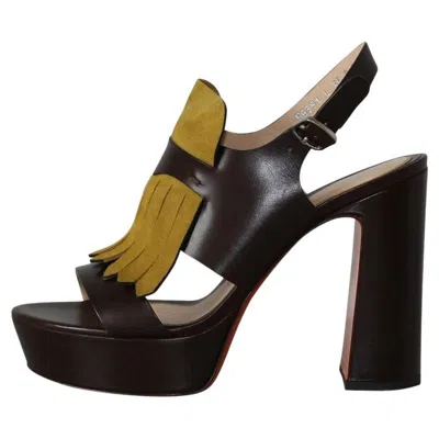 Pre-owned Santoni Sandal Size 39 In Black