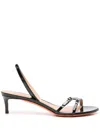 Santoni Open-toe Sandals With Glossy Finish In Black