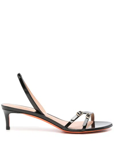 サンダル・ミュール SANTONI Black Leather Virna Sandals Santoni Black Leather Virna Sandals | ModeSens