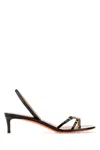 Santoni Open-toe Sandals With Glossy Finish In Black