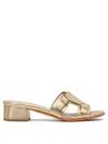 Shop Santoni Sandals In Gold